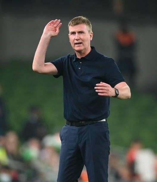 Dublin , Ireland - 7 September 2021; Republic of Ireland manager Stephen Kenny during the FIFA World Cup 2022 qualifying group A match between...