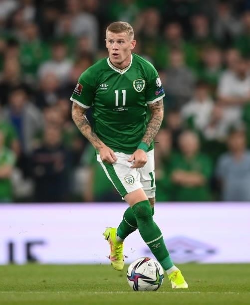 Dublin , Ireland - 7 September 2021; James McClean of Republic of Ireland during the FIFA World Cup 2022 qualifying group A match between Republic of...