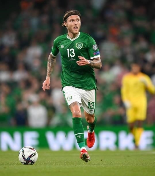 Dublin , Ireland - 7 September 2021; Jeff Hendrick of Republic of Ireland during the FIFA World Cup 2022 qualifying group A match between Republic of...