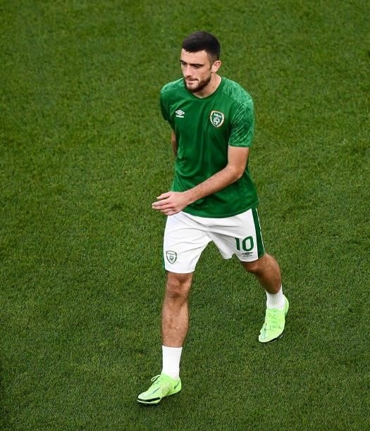 Dublin , Ireland - 7 September 2021; Troy Parrott of Republic of Ireland before the FIFA World Cup 2022 qualifying group A match between Republic of...