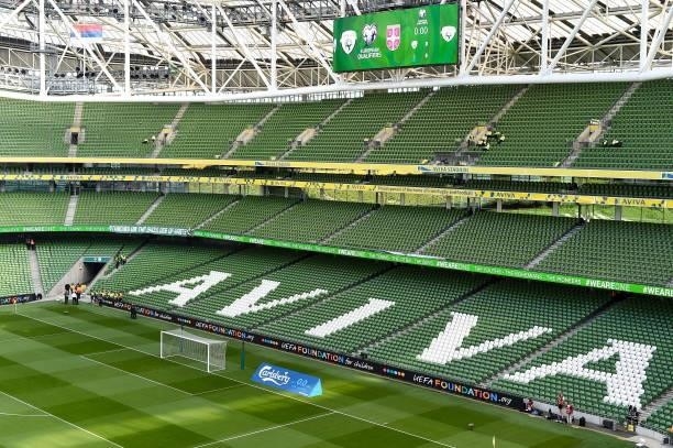 Dublin , Ireland - 7 September 2021; A general view of the Aviva Stadium before the FIFA World Cup 2022 qualifying group A match between Republic of...