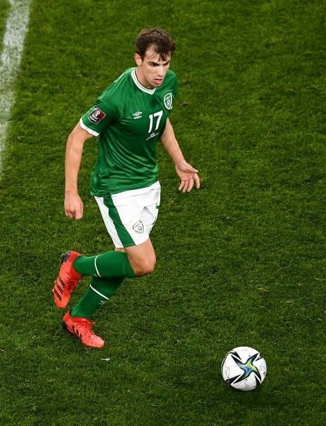 Dublin , Ireland - 7 September 2021; Jayson Molumby of Republic of Ireland during the FIFA World Cup 2022 qualifying group A match between Republic...