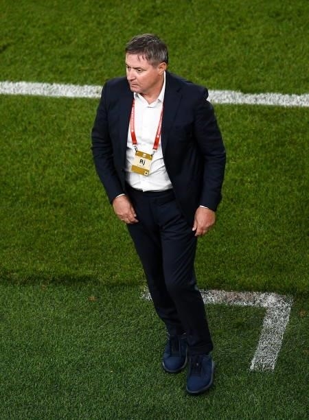 Dublin , Ireland - 7 September 2021; Serbia manager Dragan Stojkovi during the FIFA World Cup 2022 qualifying group A match between Republic of...