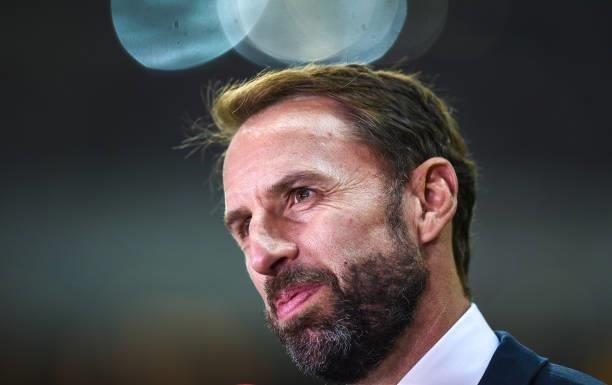 Coach Gareth Southgate of England after the 2022 FIFA World Cup Qualifier match between Poland and England at Stadion Narodowy on September 8, 2021...