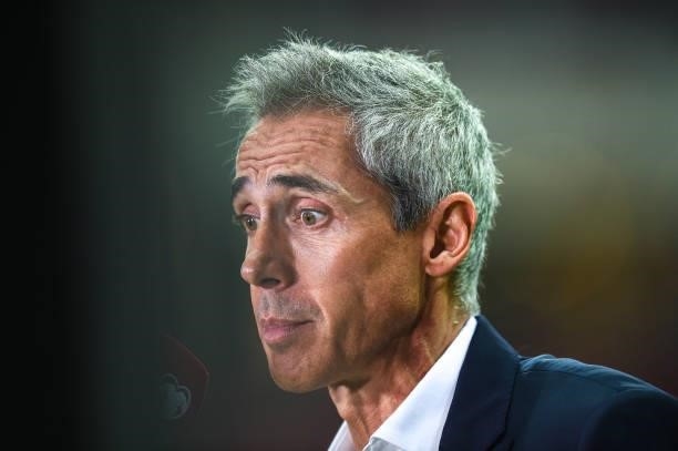 Coach Paulo Sousa of Poland after the 2022 FIFA World Cup Qualifier match between Poland and England at Stadion Narodowy on September 8, 2021 in...
