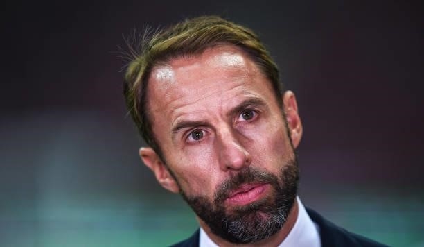 Coach Gareth Southgate of England after the 2022 FIFA World Cup Qualifier match between Poland and England at Stadion Narodowy on September 8, 2021...