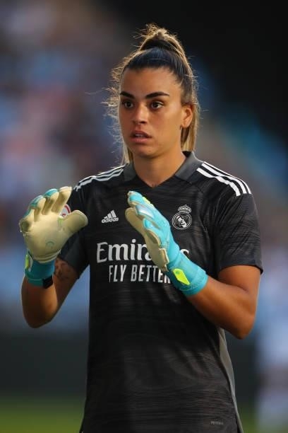 Misa of Real Madrid Femenino during the UEFA Women's Champions League fixture between Manchester City and Real Madrid at The Academy Stadium on...