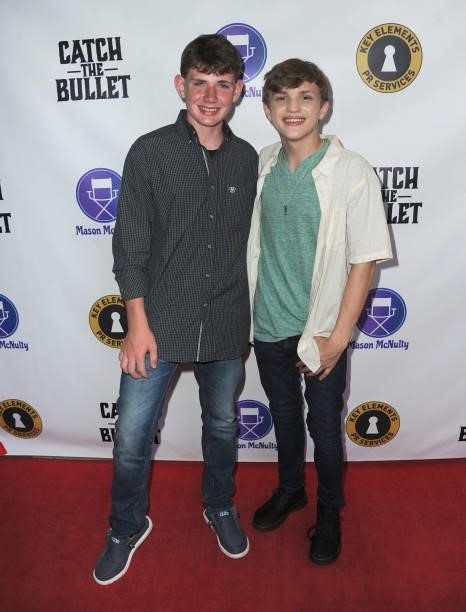 Ryder Kozise and Mason McNulty arrive for the Red Carpet Screening Of "Catch The Bullet