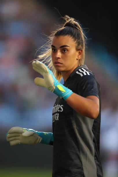 Misa of Real Madrid Femenino during the UEFA Women's Champions League fixture between Manchester City and Real Madrid at The Academy Stadium on...