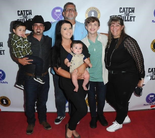 Mason McNulty and family arrive for the Red Carpet Screening Of "Catch The Bullet