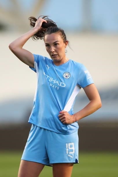 Caroline Weir of Manchester City Women during the UEFA Women's Champions League fixture between Manchester City and Real Madrid at The Academy...