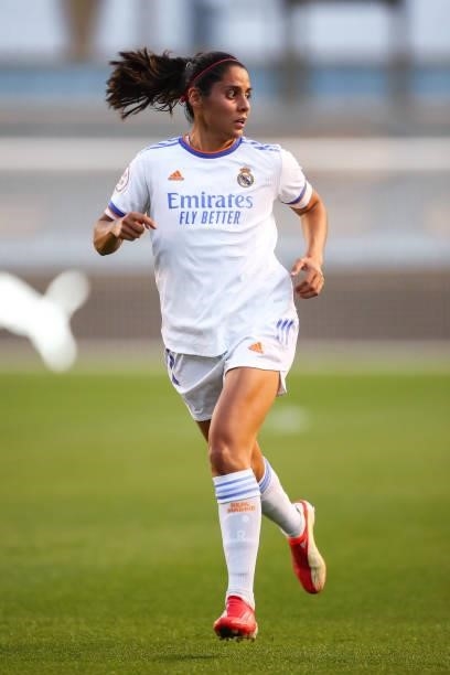 Kenti Robles of Real Madrid Femenino during the UEFA Women's Champions League fixture between Manchester City and Real Madrid at The Academy Stadium...