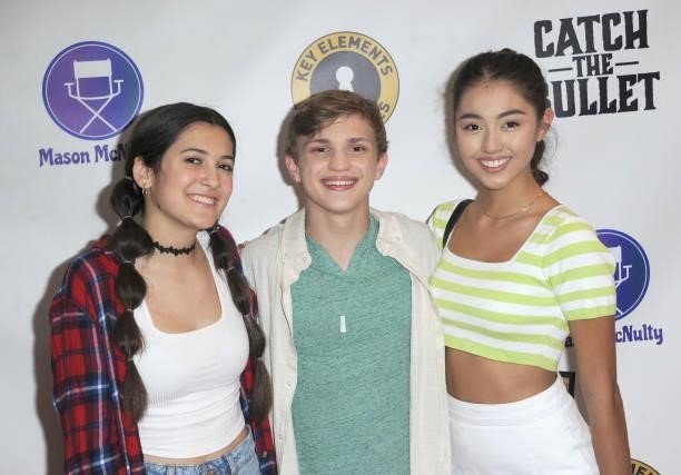 Zoe Grace Rodriguez, Mason McNulty and Kylin Kalani arrive for the Red Carpet Screening Of "Catch The Bullet