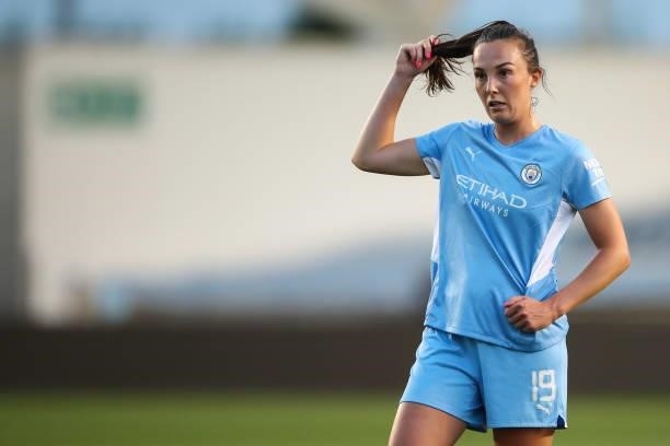 Caroline Weir of Manchester City Women during the UEFA Women's Champions League fixture between Manchester City and Real Madrid at The Academy...