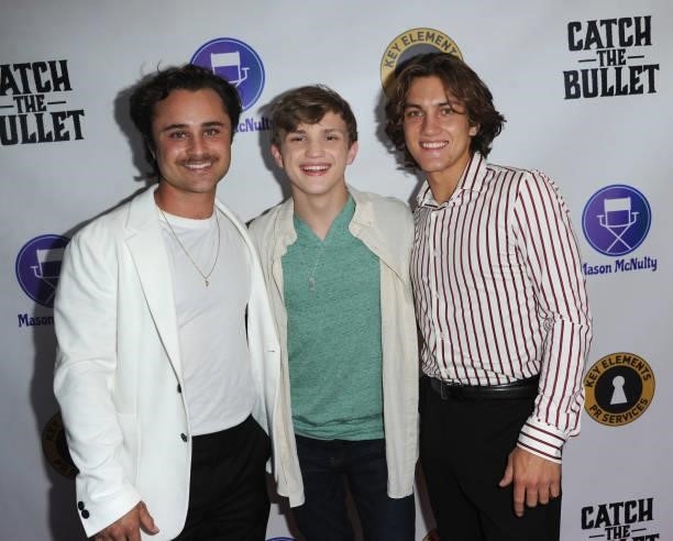Gattlin Grffith, Mason McNulty and Calder Griffith arrive for the Red Carpet Screening Of "Catch The Bullet
