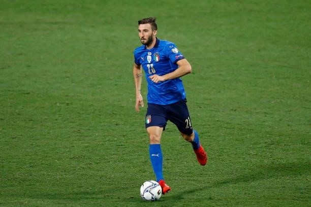 Bryan Cristante of Italy controls the ball during the 2022 FIFA World Cup Qualifier match between Italy and Lithuania at Mapei Stadium - Citta' del...