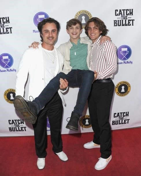 Gattlin Grffith, Mason McNulty and Calder Griffith arrive for the Red Carpet Screening Of "Catch The Bullet