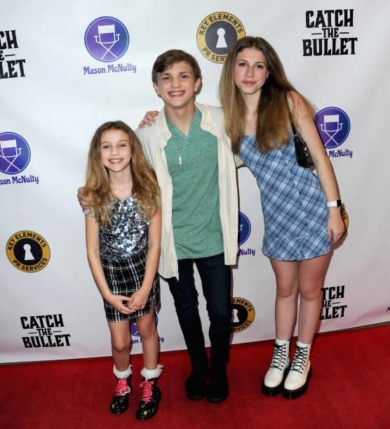 Juju Brener, Mason McNulty and Mila Brener arrive for the Red Carpet Screening Of "Catch The Bullet