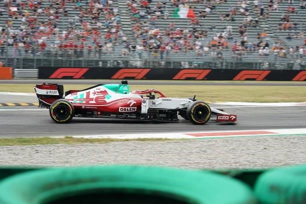Antonio Giovinazzi , Alfa Romeo Racing ORLEN during practice ahead of the F1 Grand Prix of Italy at Autodromo di Monza on September 10, 2021 in...