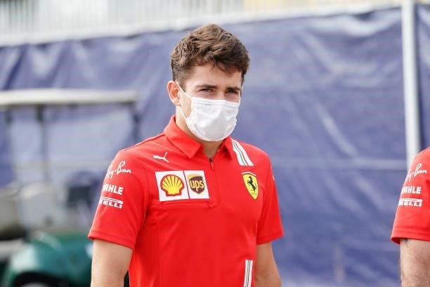 Charles Leclerc , Scuderia Ferrari Mission Winnow during practice ahead of the F1 Grand Prix of Italy at Autodromo di Monza on September 10, 2021 in...