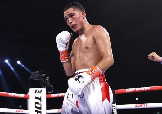 Gabriel Flores in the ring during his fight at Casino del Sol on September 10, 2021 in Tucson, Arizona.