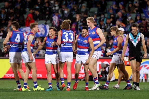 Anthony Scott of the Bulldogs during the 2021 AFL Second Preliminary Final match between the Port Adelaide Power and the Western Bulldogs at Adelaide...