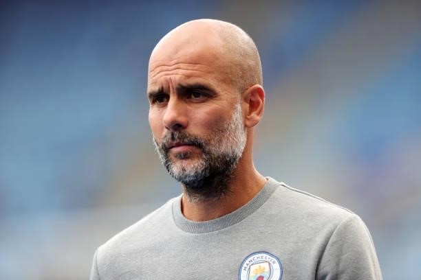 Manchester City Manager Pep Guardiola ahead of the Premier League match between Leicester City and Manchester City at King Power Stadium on September...