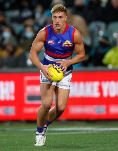 Roarke Smith of the Bulldogs in action during the 2021 AFL Second Preliminary Final match between the Port Adelaide Power and the Western Bulldogs at...