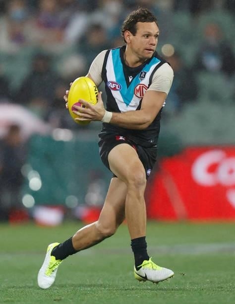 Steven Motlop of the Power in action during the 2021 AFL Second Preliminary Final match between the Port Adelaide Power and the Western Bulldogs at...
