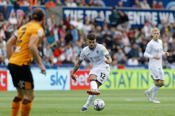 Jamie Paterson of Swansea City in action during the Sky Bet Championship match between Swansea City and Hull City at the Swansea.com Stadium on...