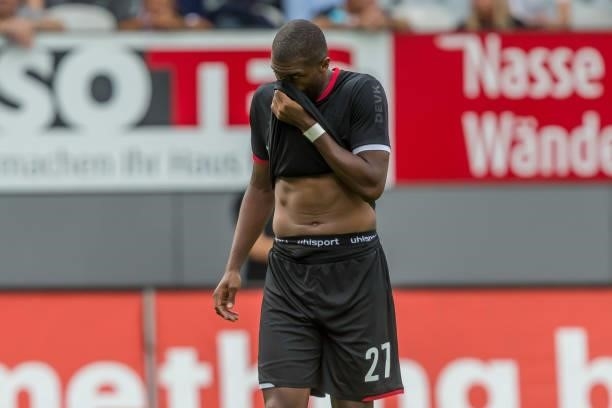 Anthony Modeste of 1.FC Koeln looks dejected during the Bundesliga match between Sport-Club Freiburg and 1. FC Koeln at Dreisamstadion on September...