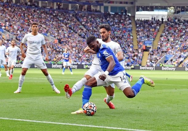 Kelechi Iheanacho of Leicester City during the Premier League match between Leicester City and Manchester City at King Power Stadium on September 11,...