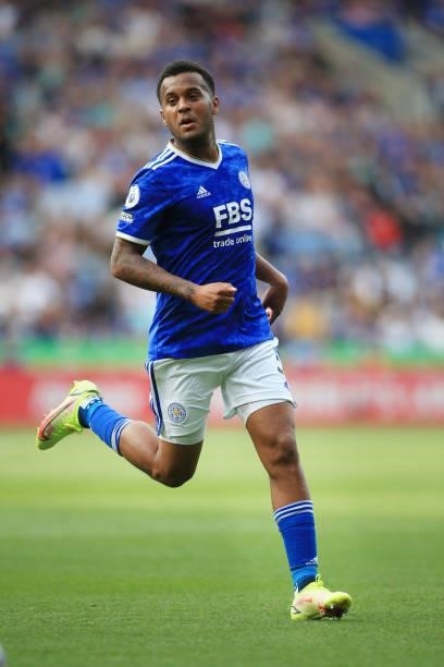 Ryan Bertrand of Leicester City in action during the Premier League match between Leicester City and Manchester City at The King Power Stadium on...
