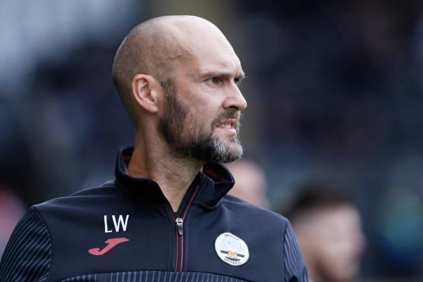 Assistant head coach Luke Williams in action during the Sky Bet Championship match between Swansea City and Hull City at the Swansea.com Stadium on...