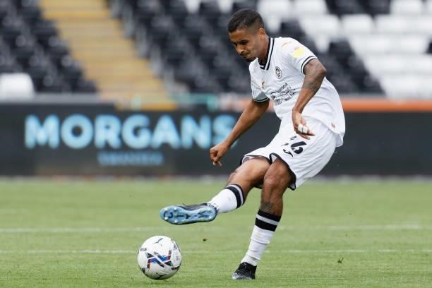 Kyle Naughton of Swansea City in action during the Sky Bet Championship match between Swansea City and Hull City at the Swansea.com Stadium on...