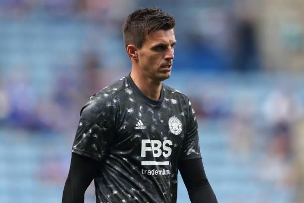 Eldin Jakupovic of Leicester City during the Premier League match between Leicester City and Manchester City at The King Power Stadium on September...