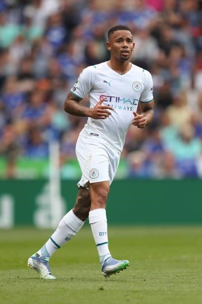 Gabriel Jesus of Manchester City during the Premier League match between Leicester City and Manchester City at The King Power Stadium on September...