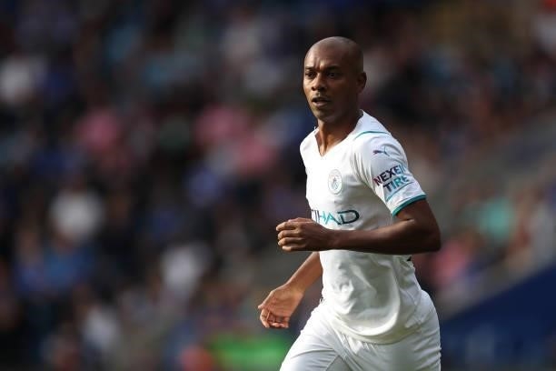 Fernandinho of Manchester City during the Premier League match between Leicester City and Manchester City at The King Power Stadium on September 11,...