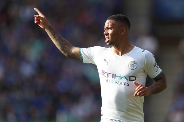 Gabriel Jesus of Manchester City during the Premier League match between Leicester City and Manchester City at The King Power Stadium on September...