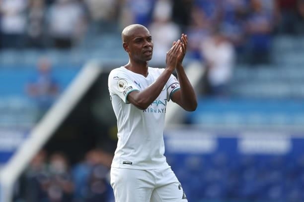 Fernandinho of Manchester City during the Premier League match between Leicester City and Manchester City at The King Power Stadium on September 11,...