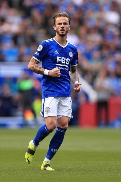 James Maddison of Leicester City during the Premier League match between Leicester City and Manchester City at The King Power Stadium on September...