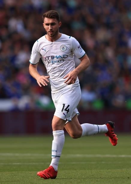 Aymeric Laporte of Manchester City during the Premier League match between Leicester City and Manchester City at The King Power Stadium on September...