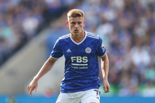 Harvey Barnes of Leicester City during the Premier League match between Leicester City and Manchester City at The King Power Stadium on September 11,...