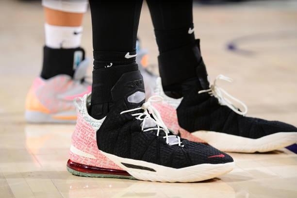 The sneakers worn by Brittney Griner of the Phoenix Mercury during the game against the Connecticut Sun on September 11, 2021 at Footprint Center in...