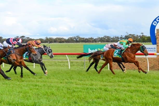 All Fairy Prince ridden by Craig Robertson wins the Donald Motor Lodge 0 - 58 Handicap at Donald Racecourse on September 12, 2021 in Donald,...