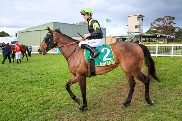 Hughes The Boss ridden by John Allen returns to the mounting yard after winning the Goldacres 0 - 58 Handicap at Donald Racecourse on September 12,...