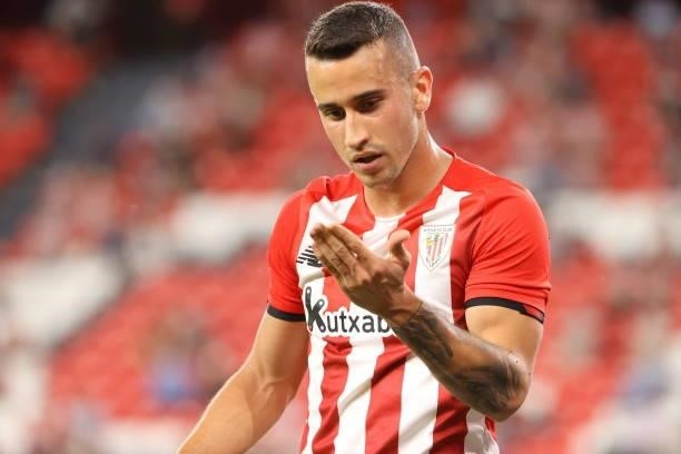 Berenguer of Athletic Bilbao gestures during the LaLiga Santander match between Athletic Club and RCD Mallorca at San Mames Stadium on September 11,...