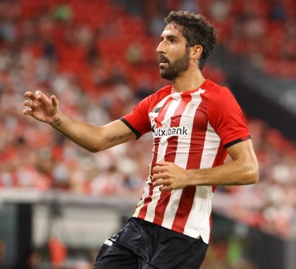 Raul Garcia of Athletic Bilbao gestures during the LaLiga Santander match between Athletic Club and RCD Mallorca at San Mames Stadium on September...