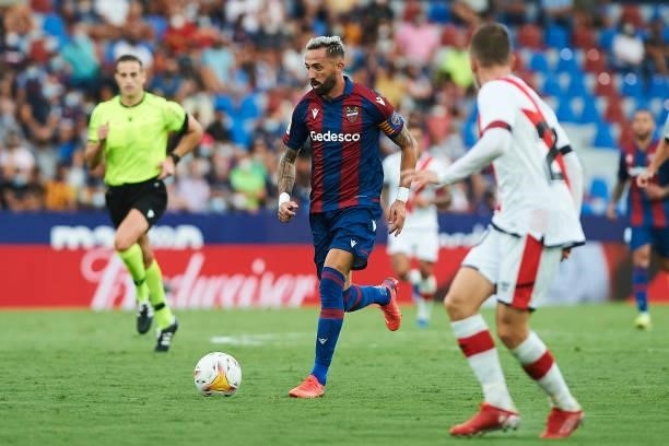 Jose Luis Morales of UD Levante controls the ball during the LaLiga Santander match between Levante UD and Rayo Vallecano at Ciutat de Valencia...
