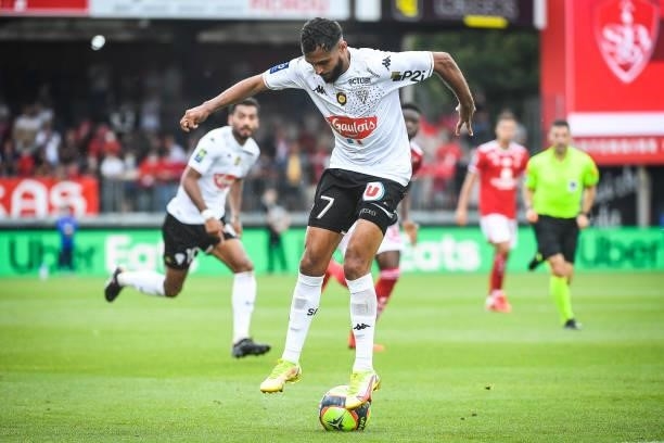 Sofiane BOUFAL of Angers during the Ligue 1 Uber Eats match between Brest and Angers at Stade Francis Le Ble on September 12, 2021 in Brest, France.